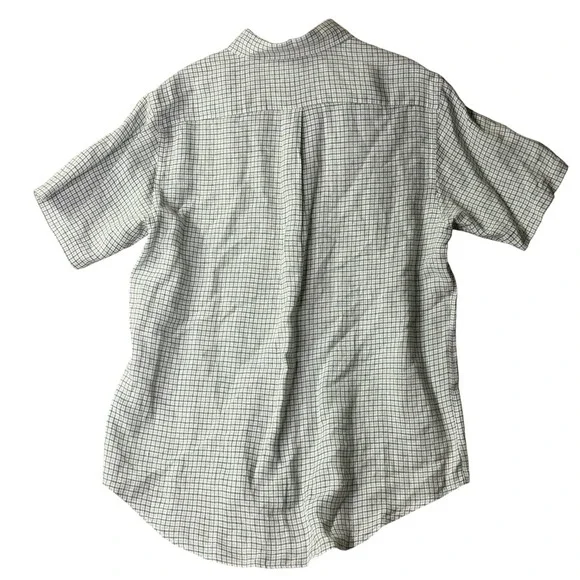 Brooks‎ Brothers 346 Men's L 100% Linen Short Sleeve Shirt Plaid Preppy - Picture 3 of 6